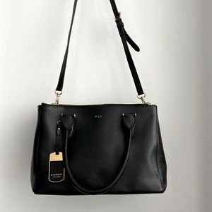 Ralph Lauren black saffiano leather purse with dust bag